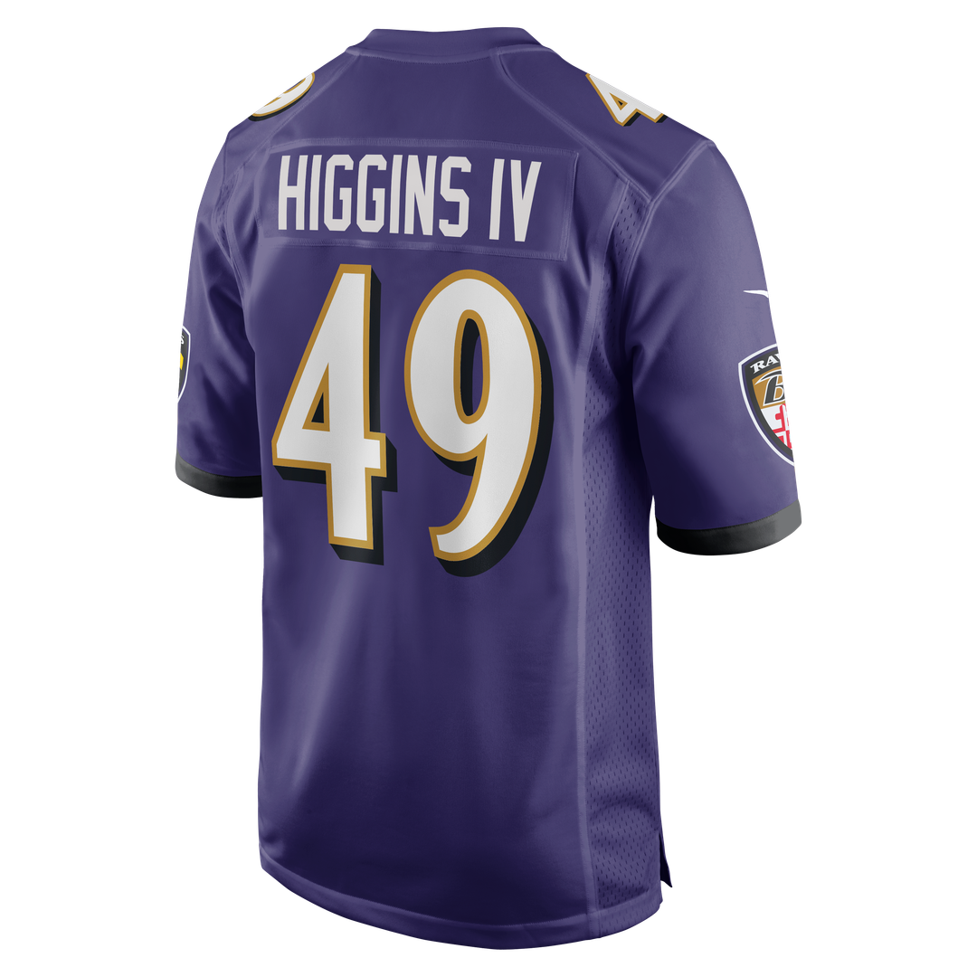 Jay Higgins IV Baltimore Ravens Team Game Jersey - Purple