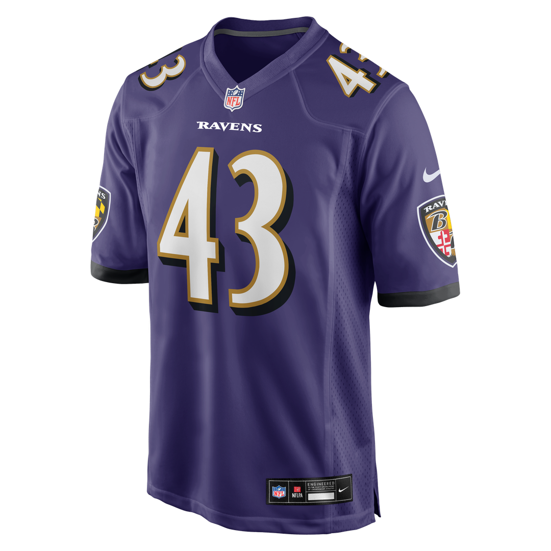 Justice Hill Baltimore Ravens Game Jersey - Purple