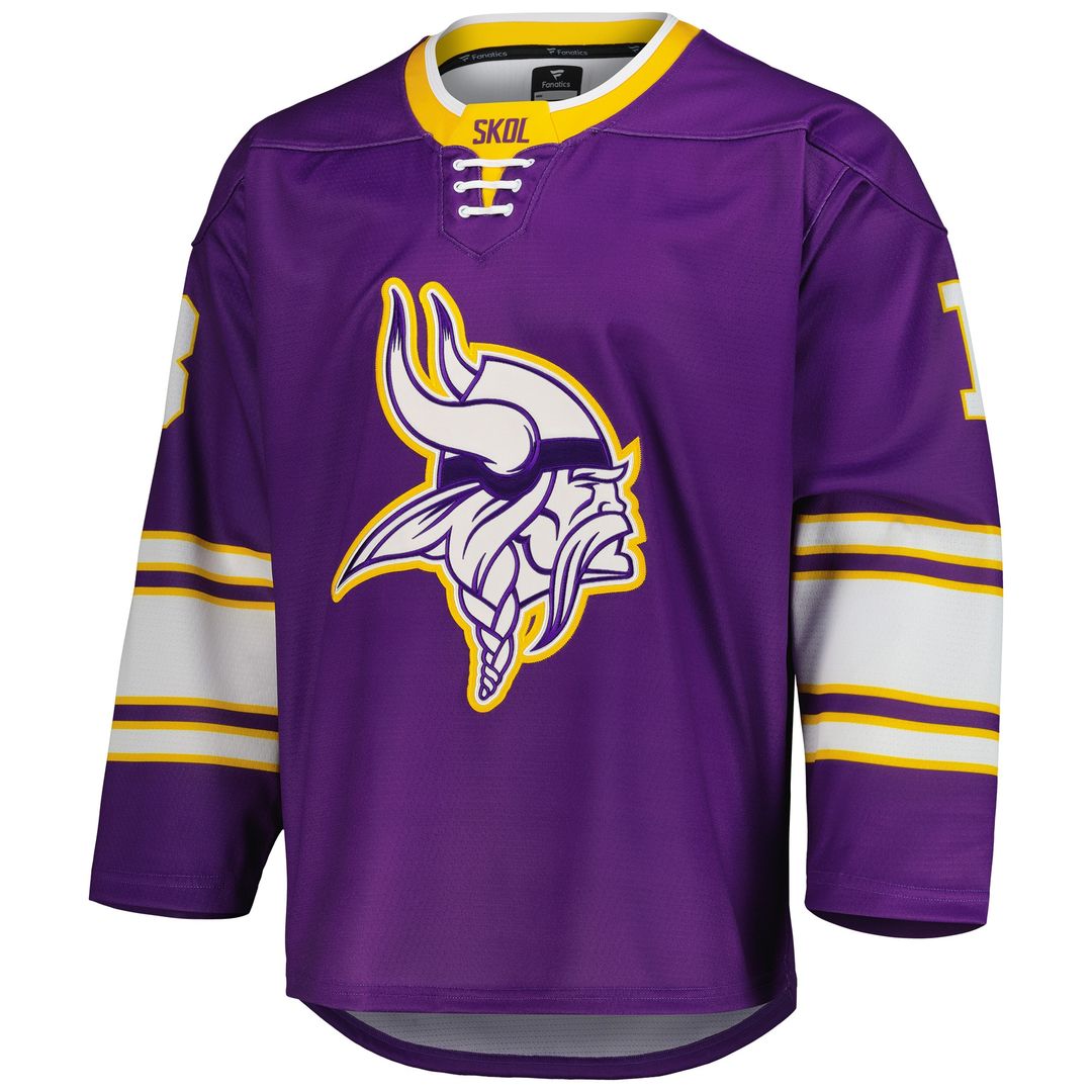 Justin Jefferson Minnesota Vikings Hockey Jersey - Purple