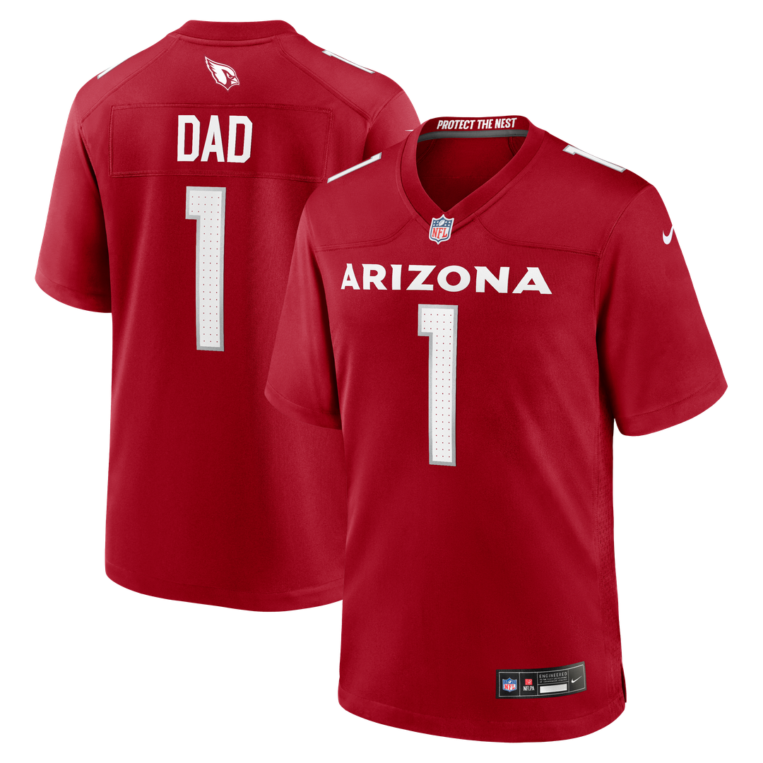 Number 1 Dad Arizona Cardinals Game Jersey - Cardinal
