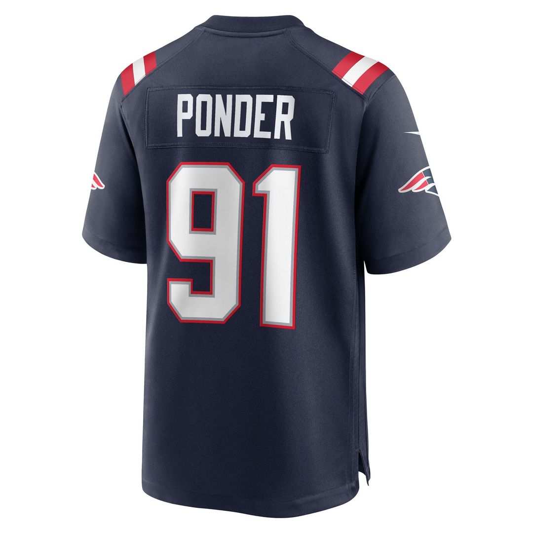 Elijah Ponder New England Patriots Team Game Jersey - Navy