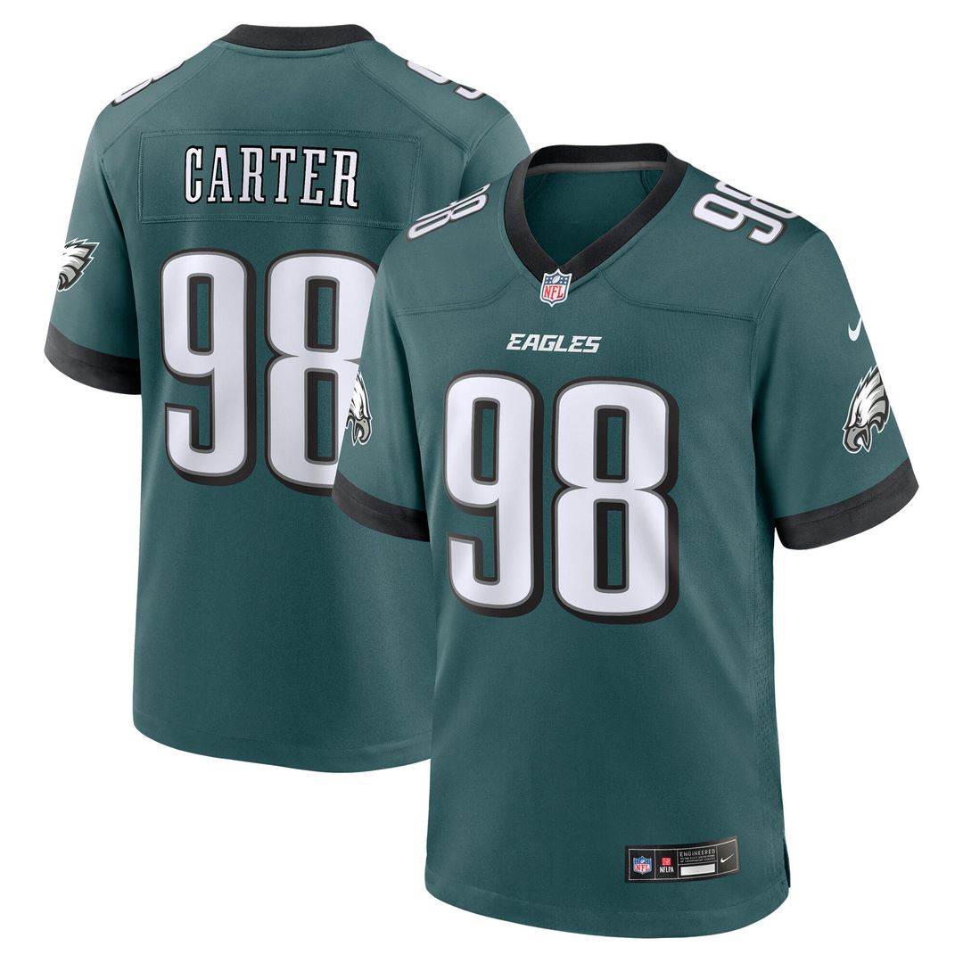 Jalen Carter Philadelphia Eagles Team Game Jersey - Midnight Green