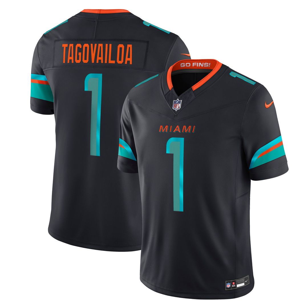 Tua Tagovailoa Miami Dolphins 2025 Rivalries Collection Stitched Limited Jersey - Pitch Blue