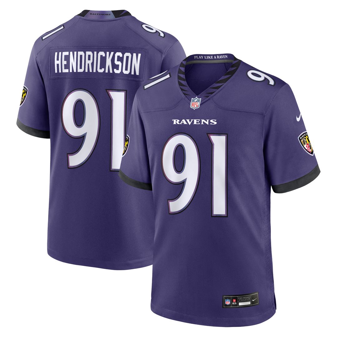 Trey Hendrickson Baltimore Ravens Team Game Jersey - Purple