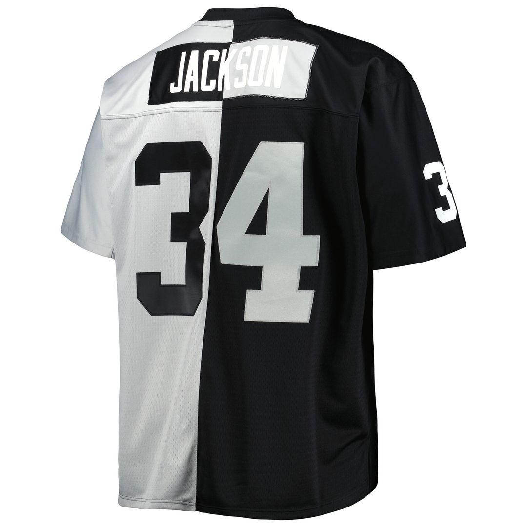 Bo Jackson Las Vegas Raiders Big & Tall Split Legacy Retired Player Replica Jersey - Black/Silver