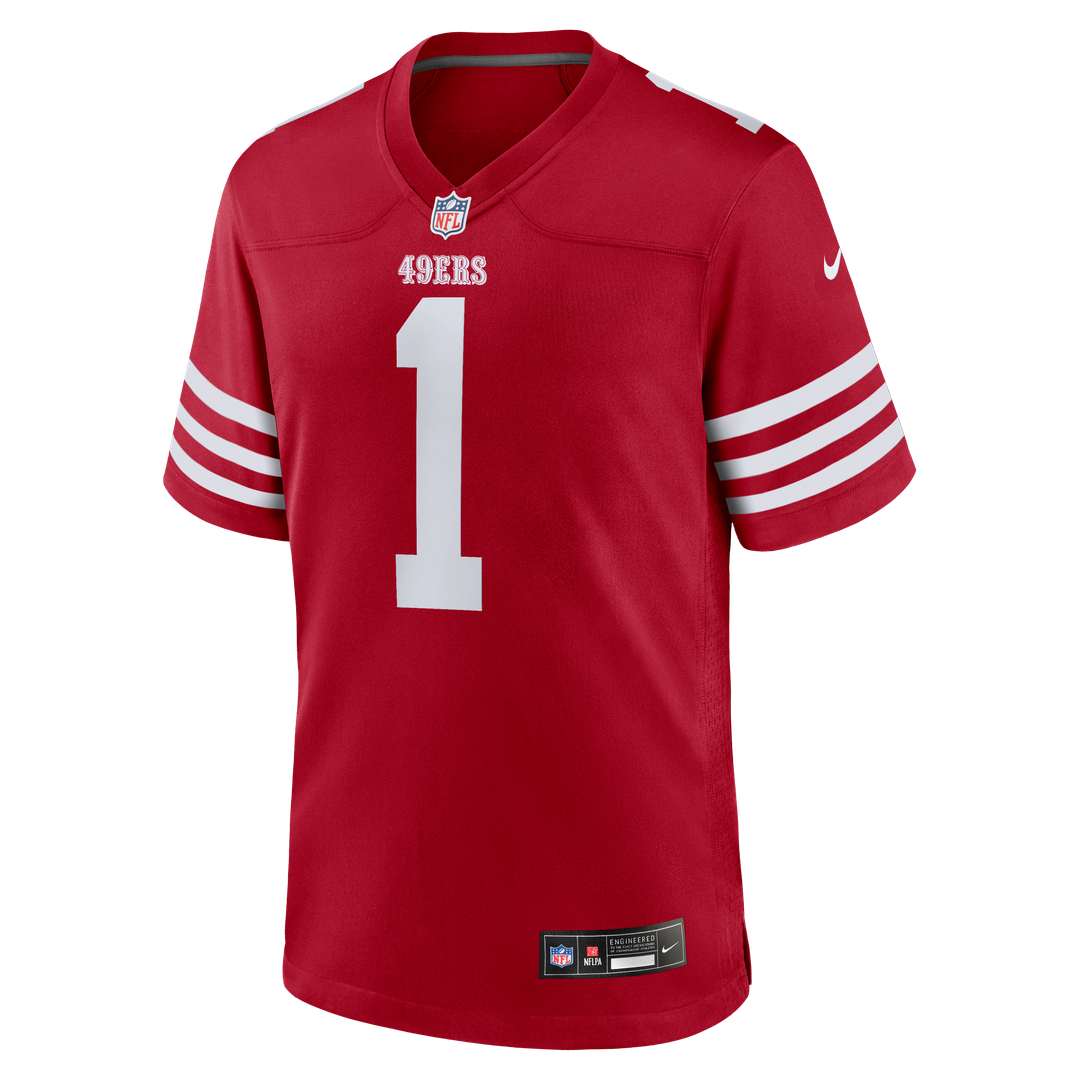 Number 1 Groom San Francisco 49ers Game Jersey - Scarlet