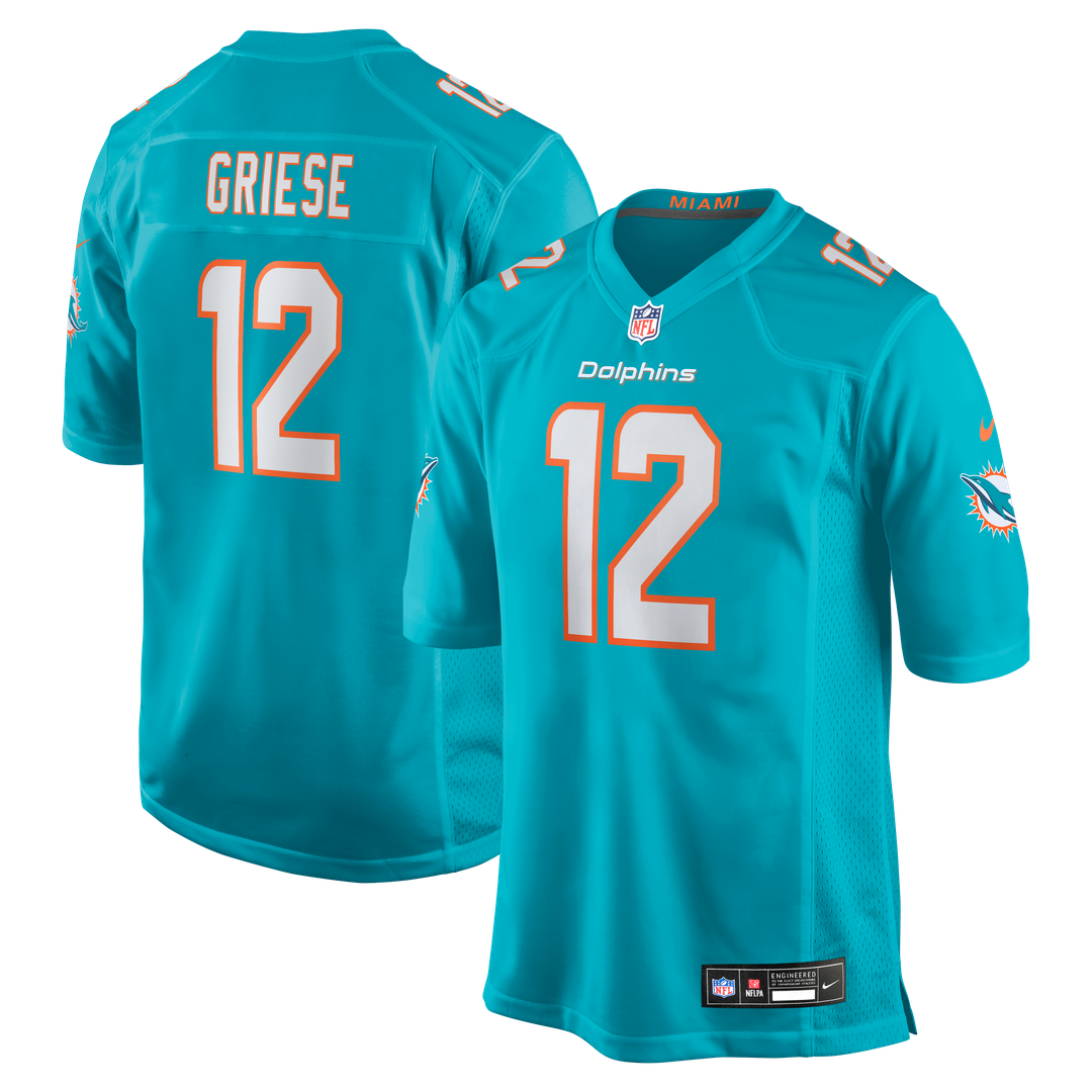 Bob Griese Miami Dolphins Game Retired Player Jersey - Aqua