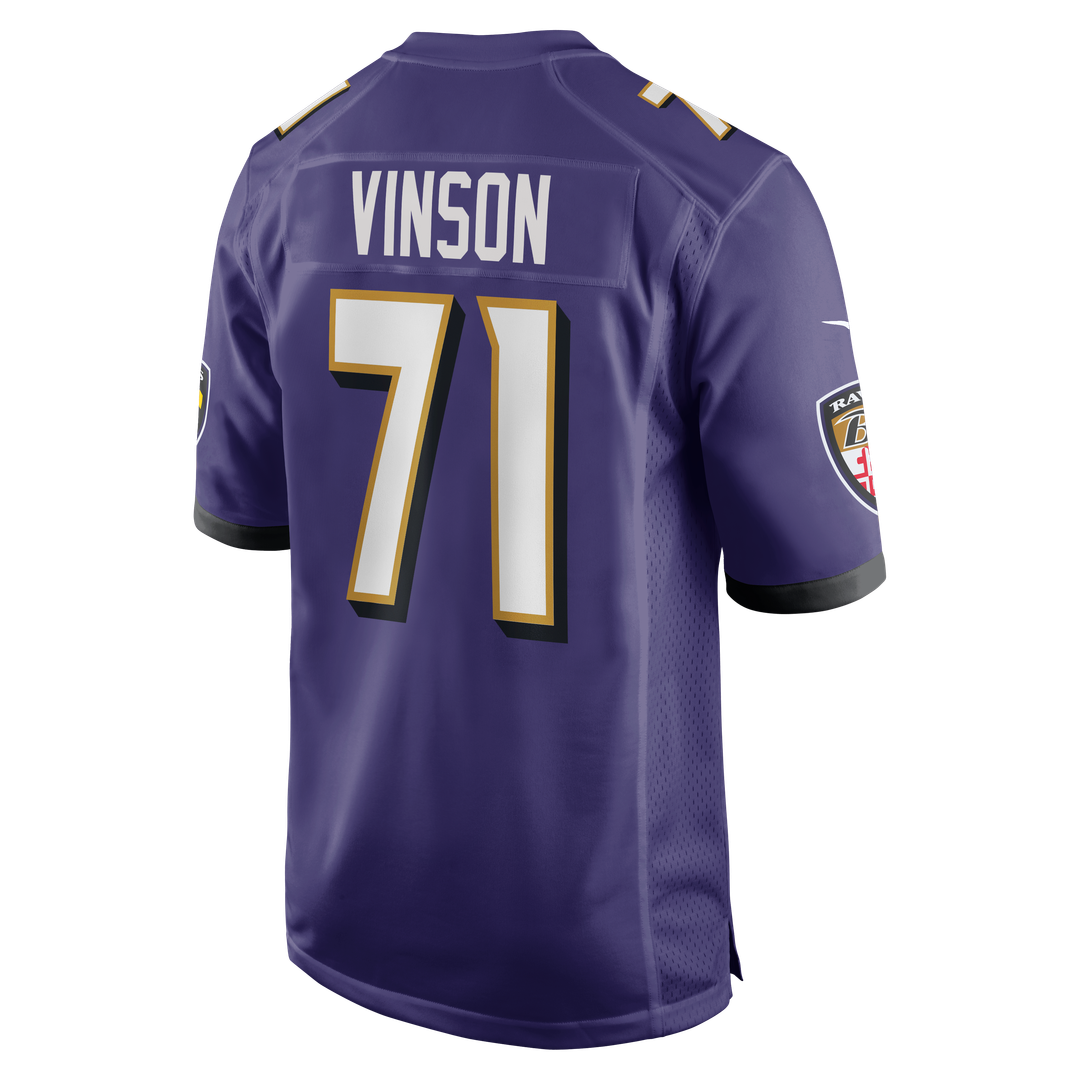 Carson Vinson Baltimore Ravens Team Game Jersey - Purple