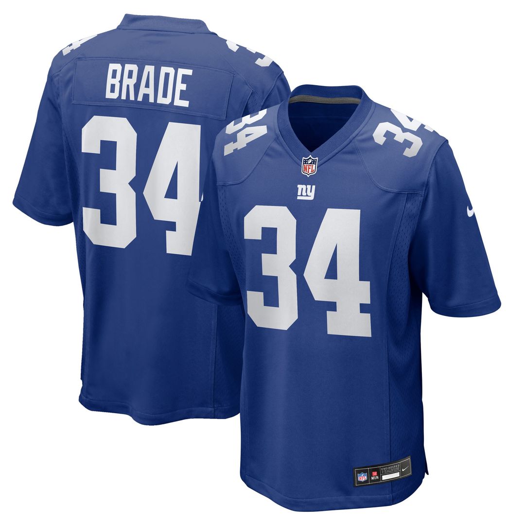 Beau Brade New York Giants Team Game Jersey - Royal