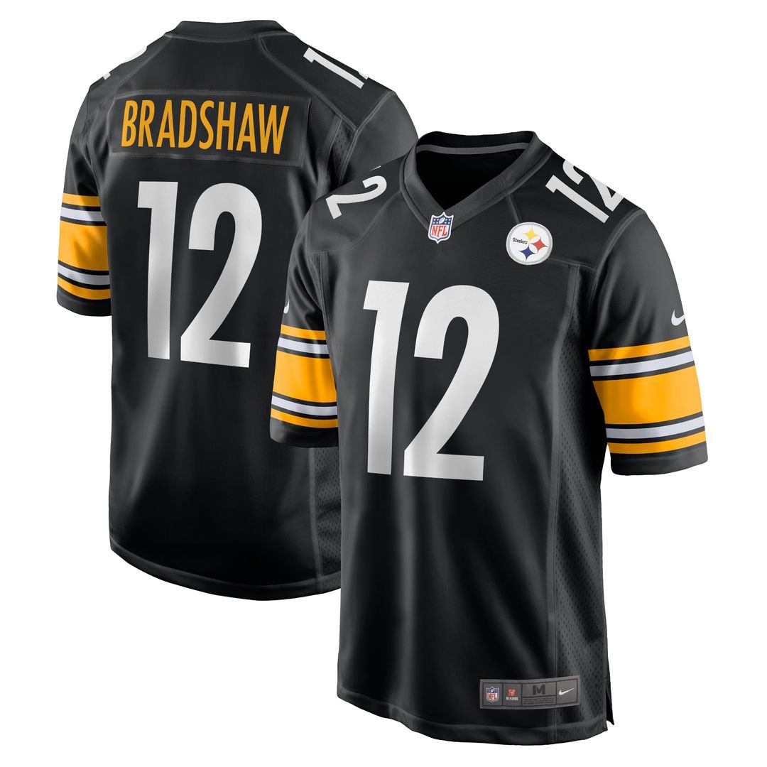 Terry Bradshaw Pittsburgh Steelers Retired Player Game Jersey - Black