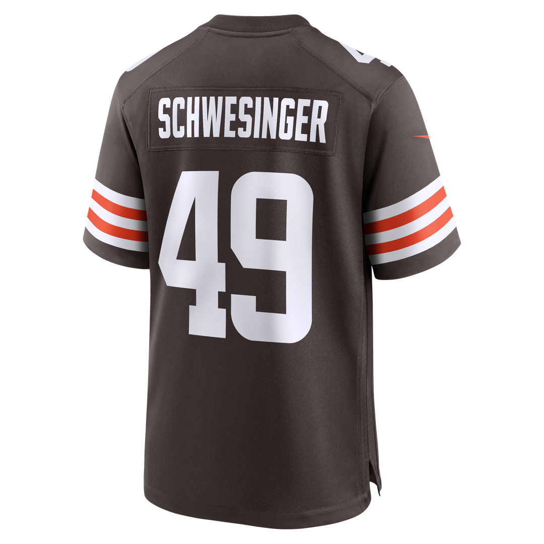 Carson Schwesinger Cleveland Browns 2025 NFL Draft Game Jersey - Brown