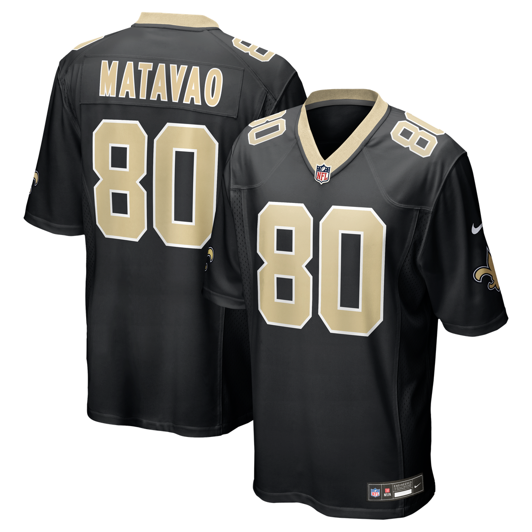 Moliki Matavao New Orleans Saints Team Game Jersey - Black