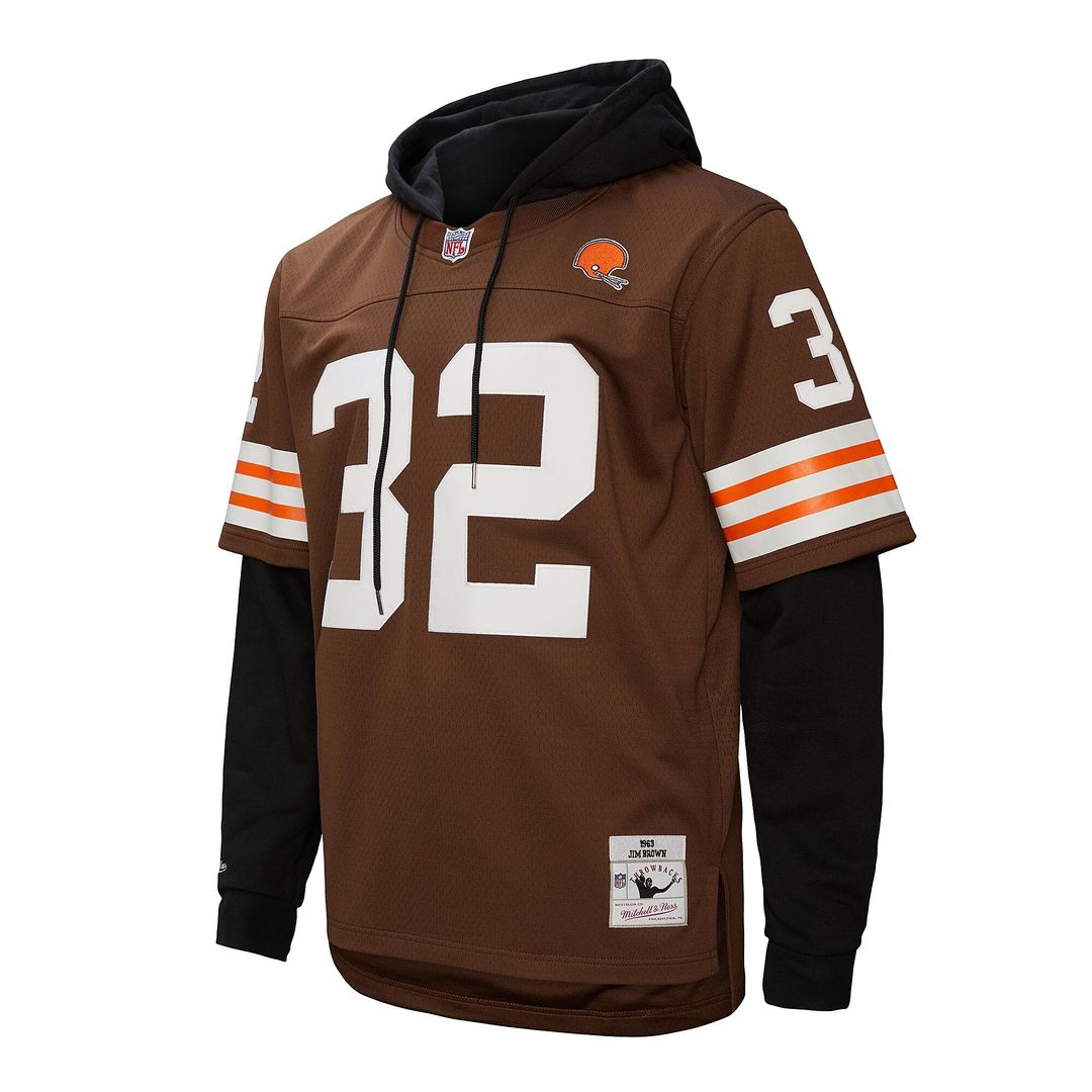 Jim Brown Cleveland Browns Player Name & Number Hoodie Legacy Jersey - Brown
