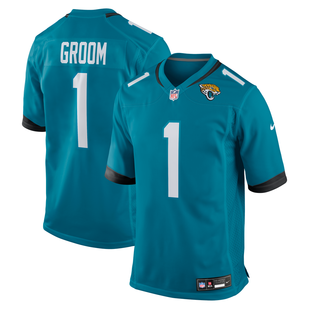 Number 1 Groom Jacksonville Jaguars Game Jersey - Teal