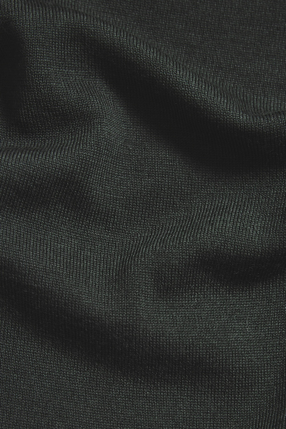 Extra Fine Merino Wool Crew Neck Sweater in Dark Evergreen