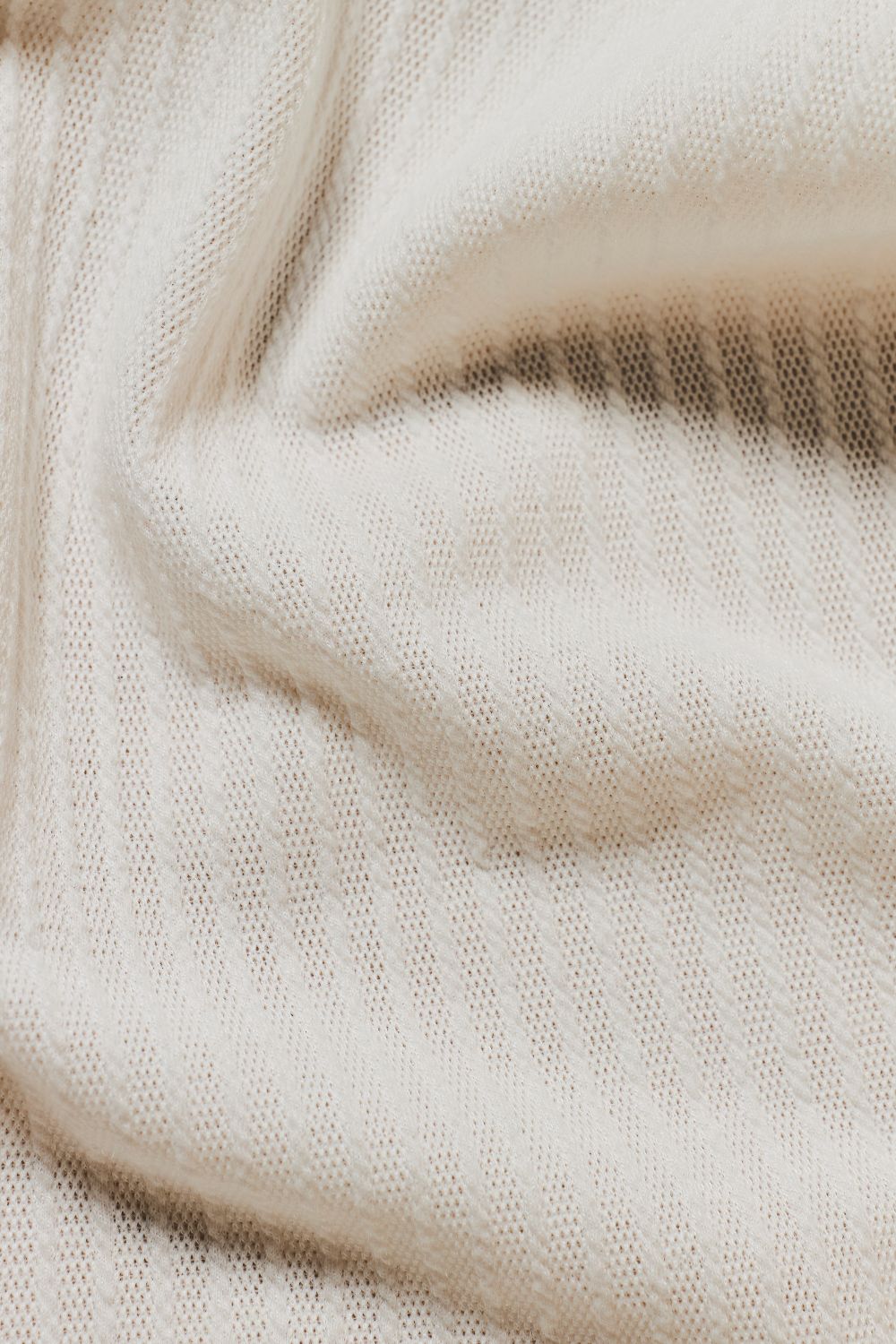 Fine Textured Stripe Cuban Collar Shirt in White