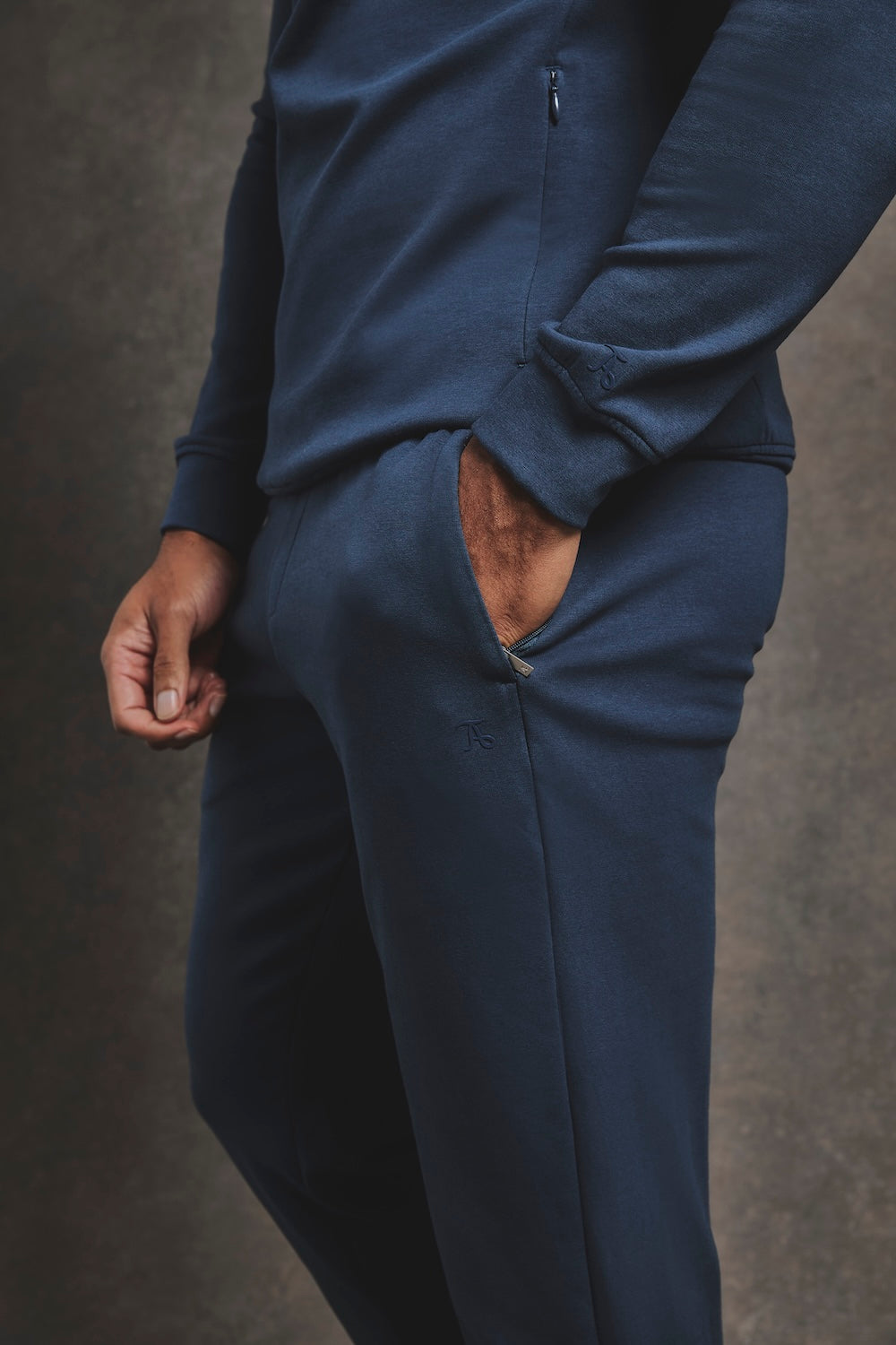 Interlock Sweat Jogger in Navy