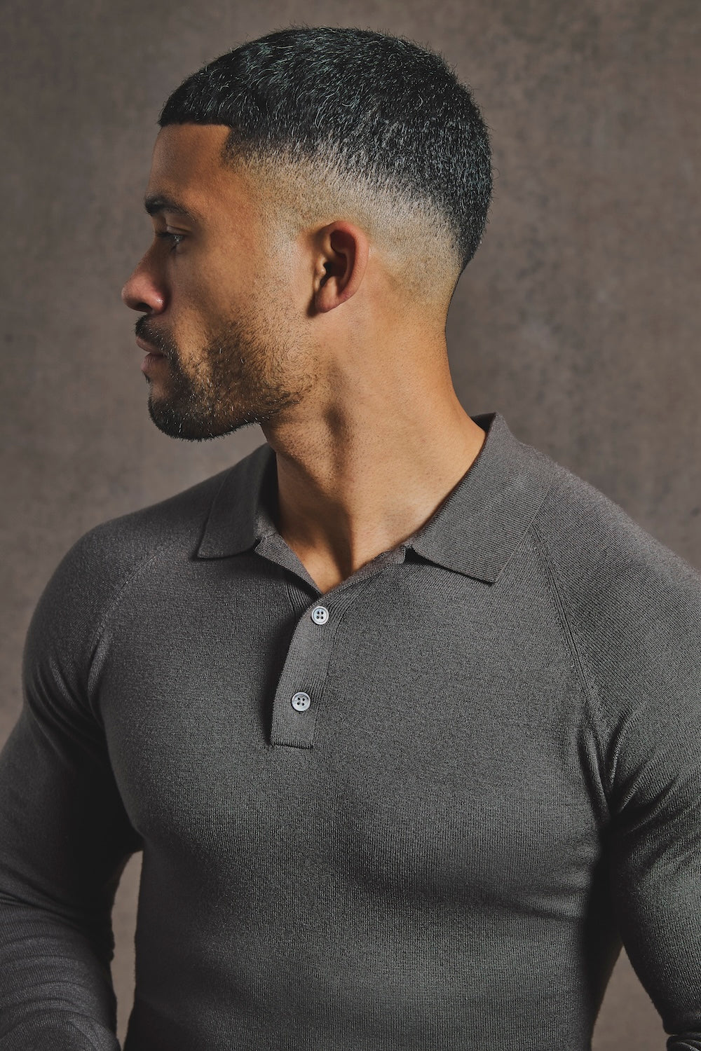 Knitted Polo Shirt in Mocha