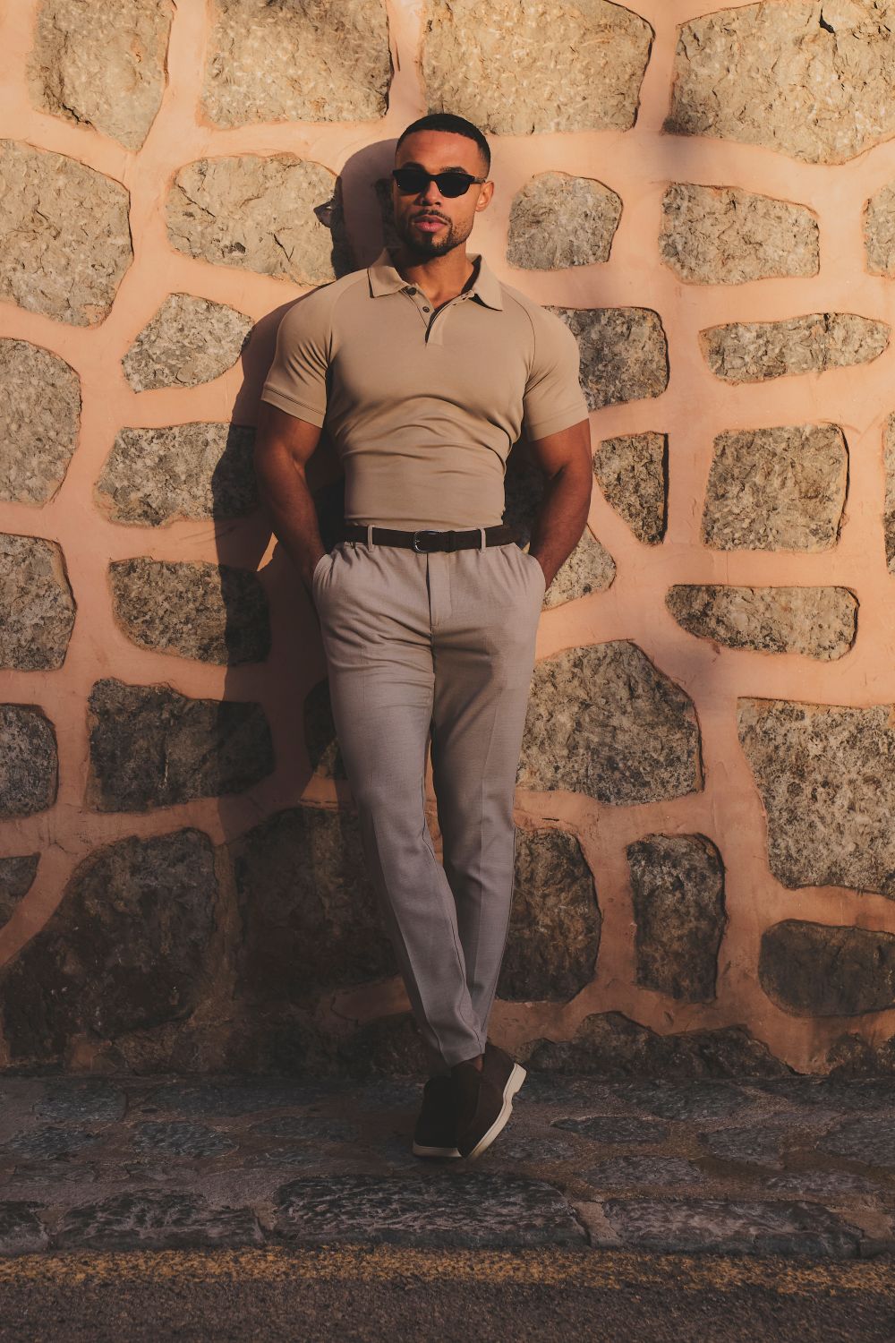 Luxe Smart Polo Shirt in Stone