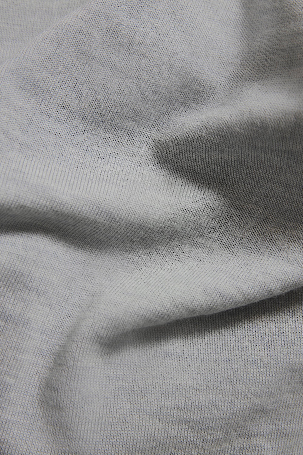 Extra Fine Merino Wool Half Zip Neck Sweater in Dove Grey