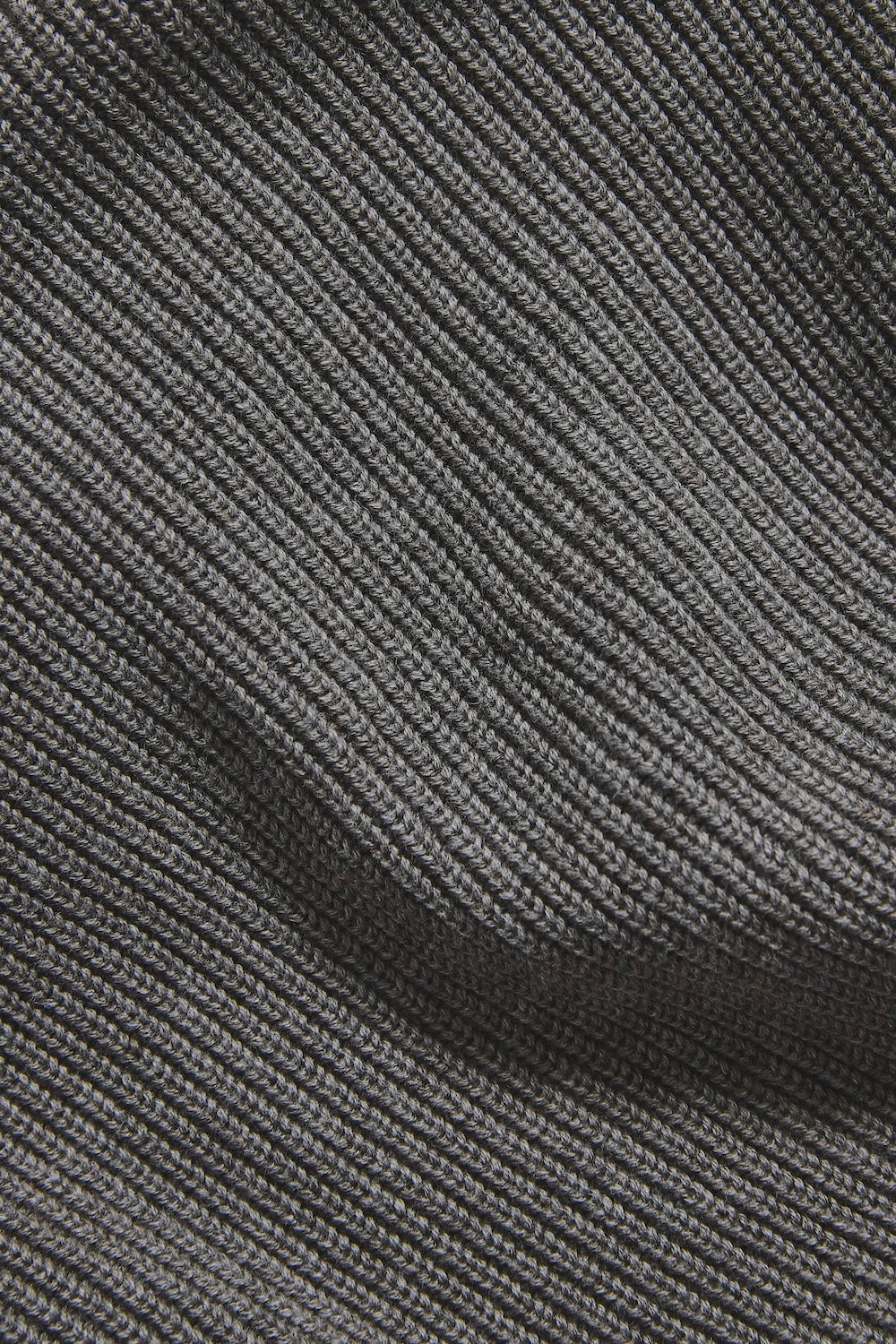 Pure Cotton Knitted Textured Crew Neck Sweater in Charcoal Marl
