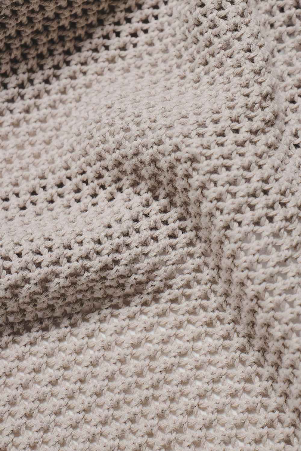 Colour Block Crochet Knitted Shirt in Mushroom and Chalk