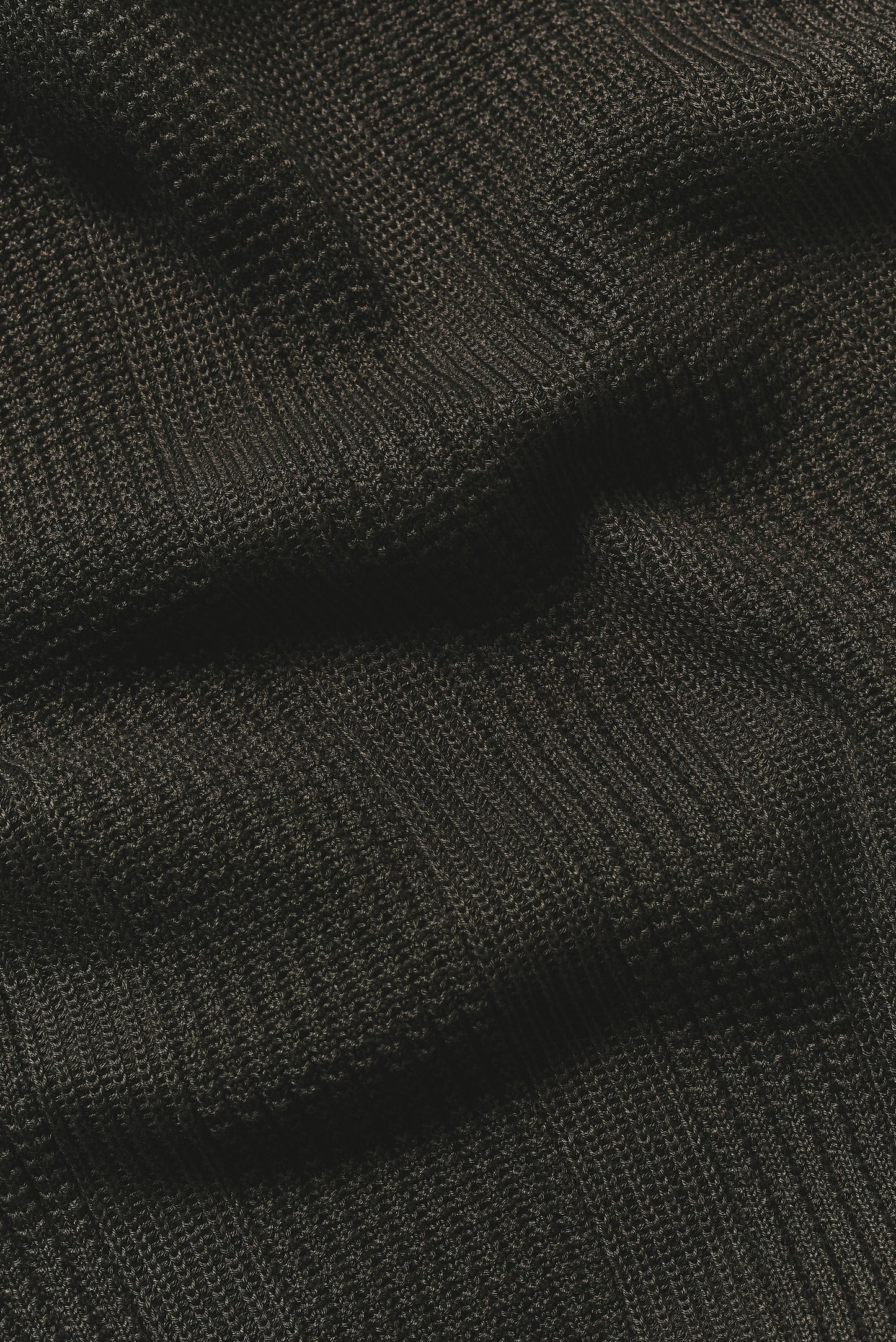 Vertical Stripe Knitted Polo Shirt in Khaki