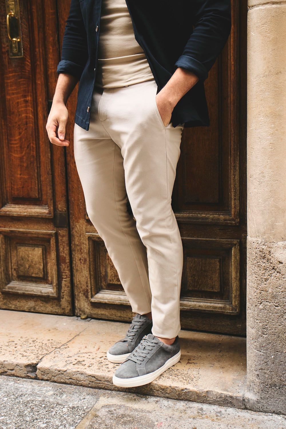 Textured Pants in Stone
