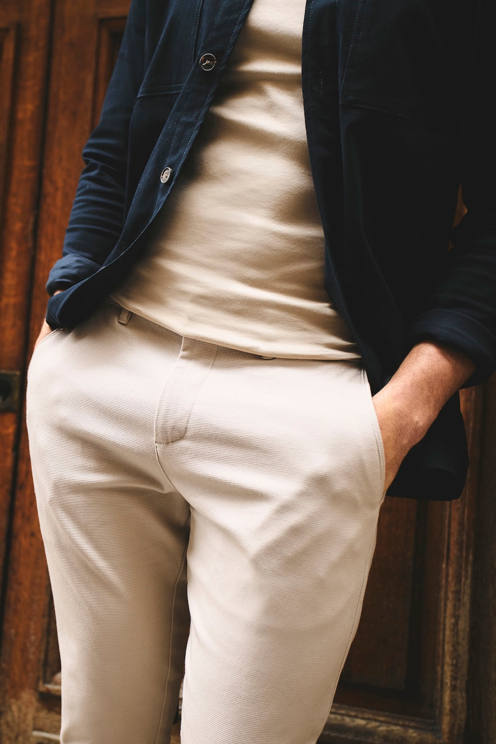 Textured Pants in Stone