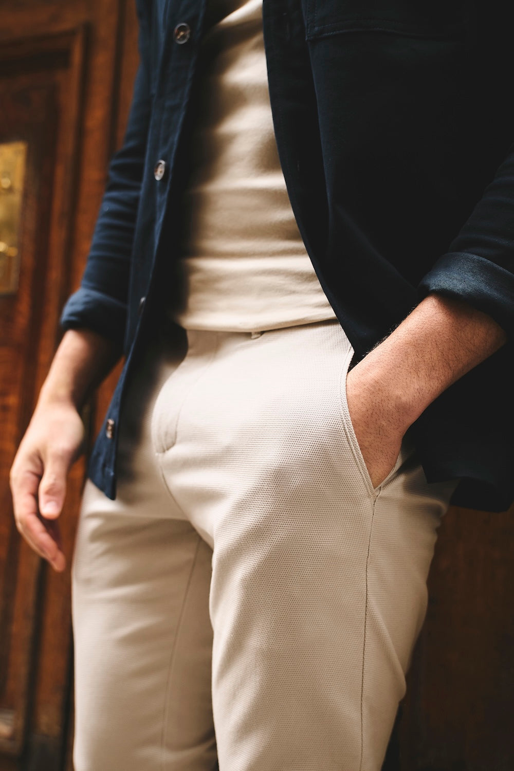 Textured Pants in Stone