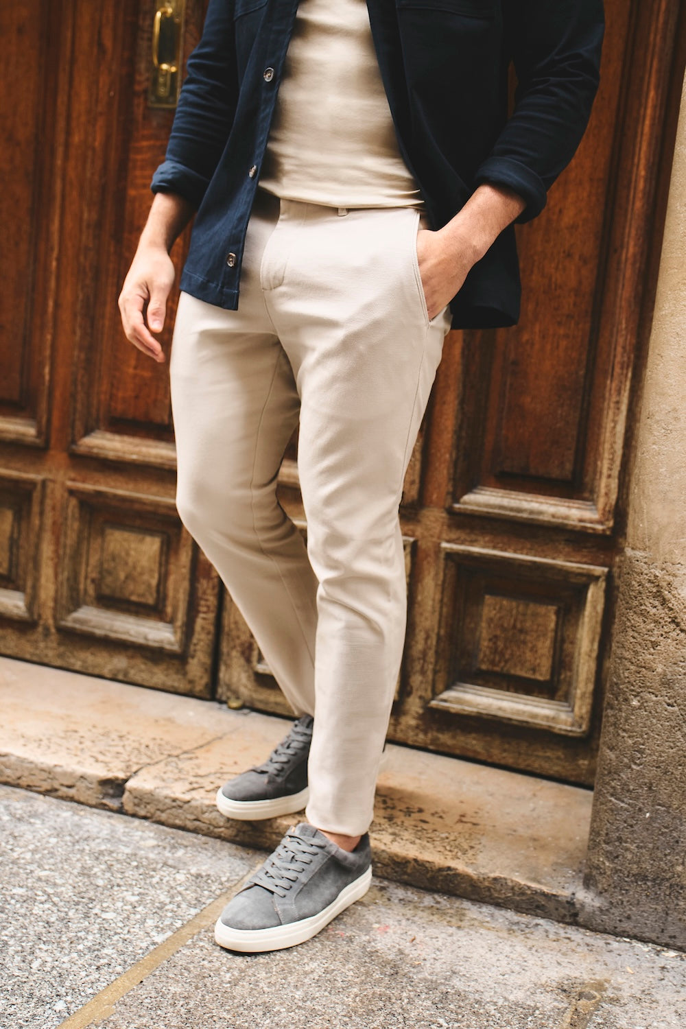 Textured Pants in Stone