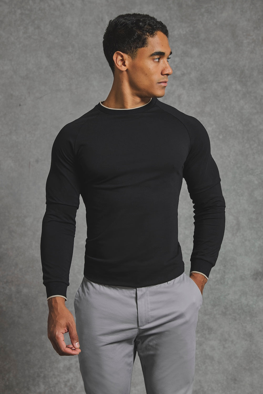 Tipped T-Shirt in Black