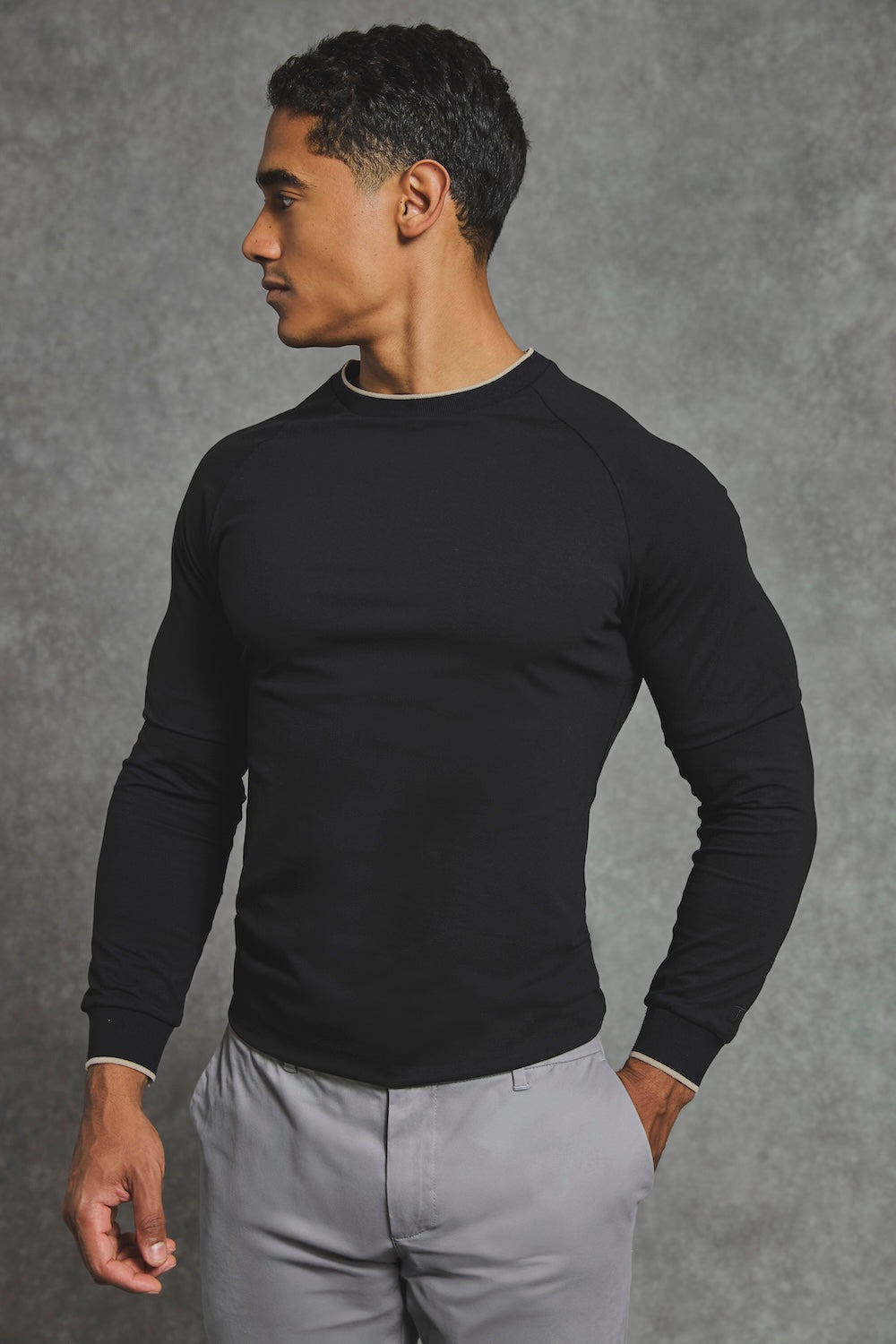 Tipped T-Shirt in Black