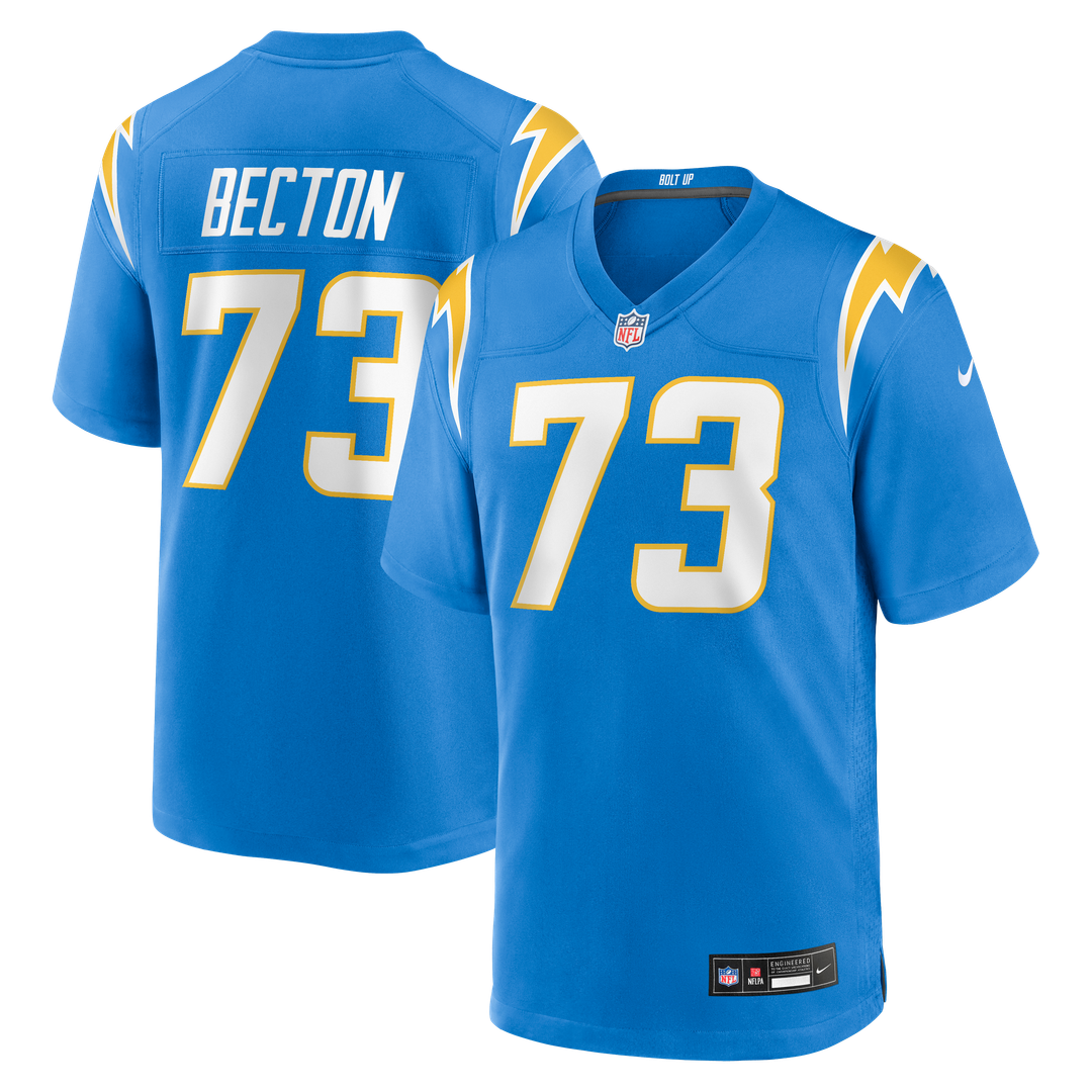 Mekhi Becton Los Angeles Chargers Team Game Jersey - Powder Blue
