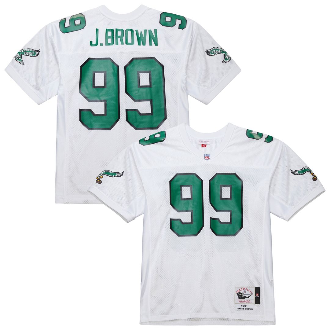 Jerome Brown Philadelphia Eagles 1991 Authentic Throwback Retired Player Jersey - White