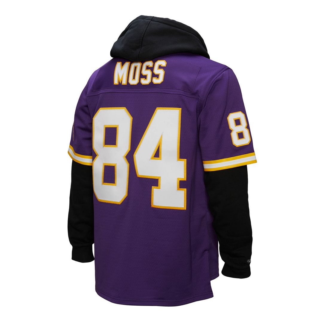 Randy Moss Minnesota Vikings Player Name & Number Hoodie Legacy Jersey - Purple