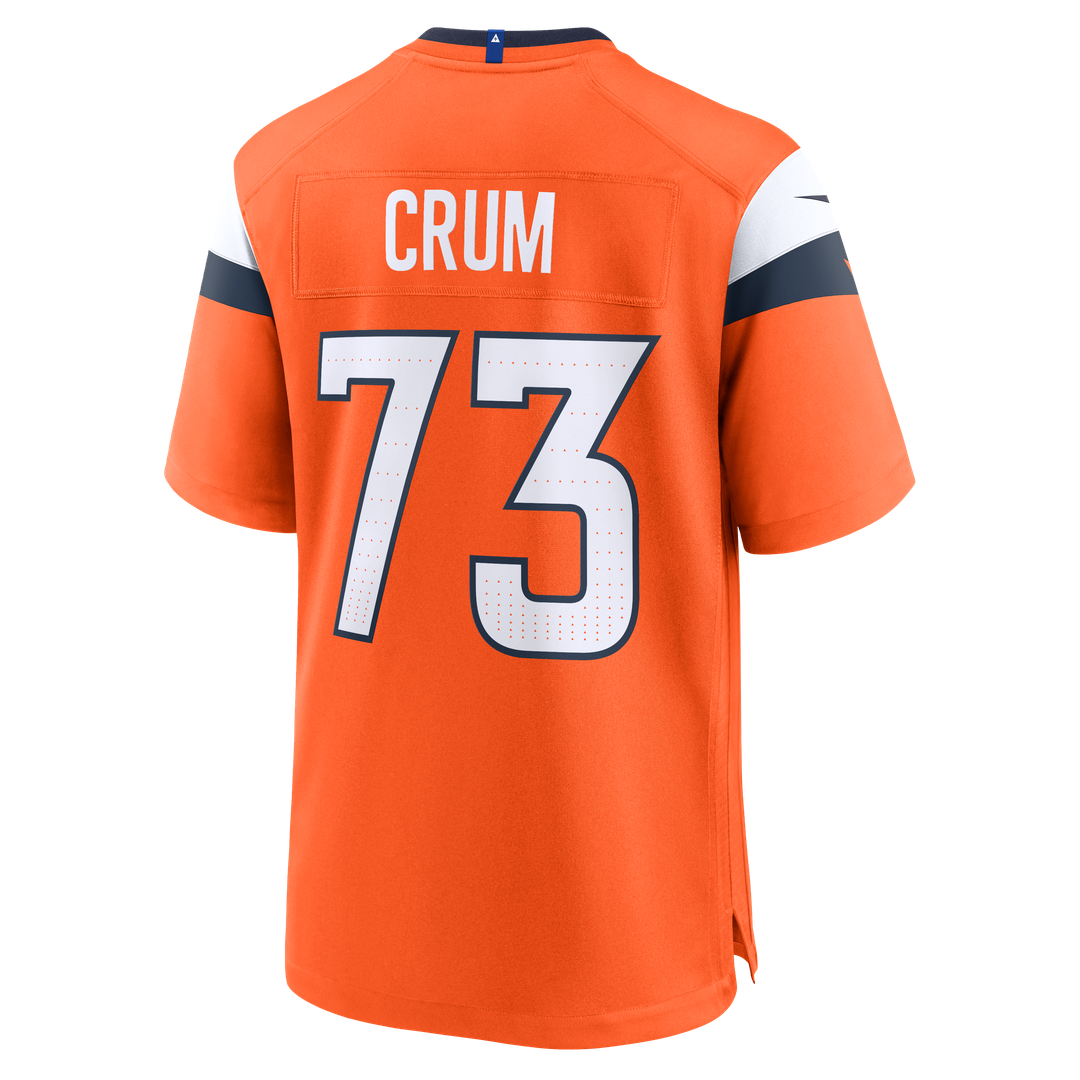Frank Crum Denver Broncos Team Game Jersey - Orange
