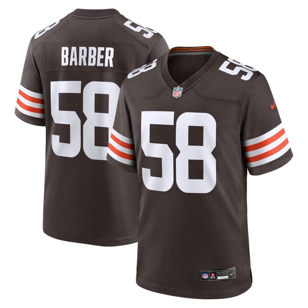 Austin Barber Cleveland Browns Team Game Jersey - Brown