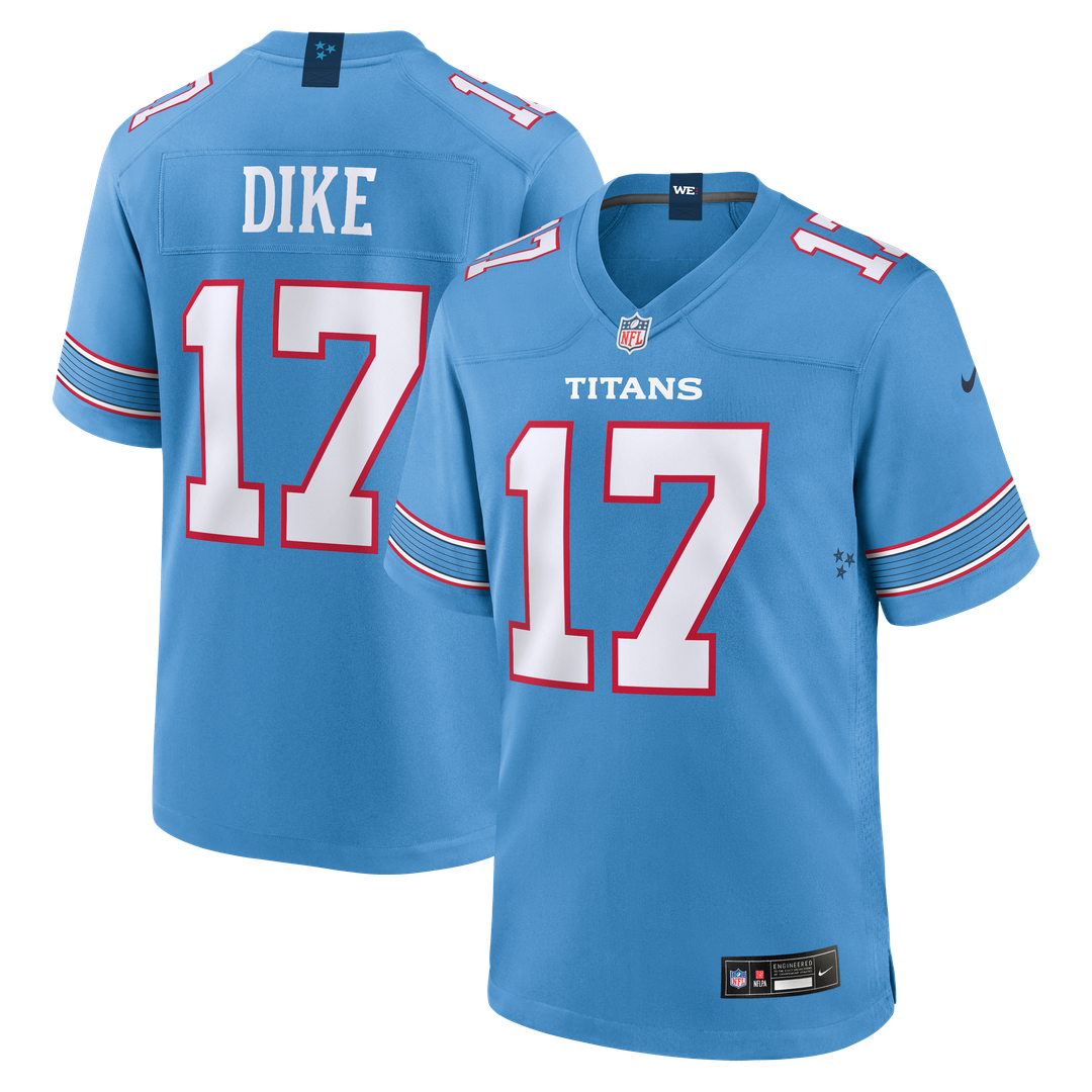 Chimere Dike Tennessee Titans Team Game Jersey - Light Blue