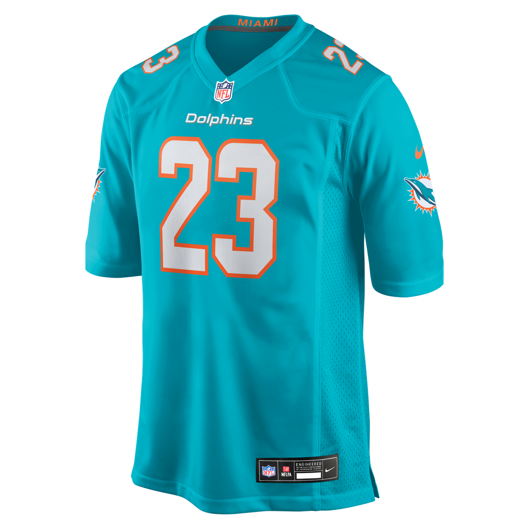 Jeff Wilson Jr. Miami Dolphins Game Player Jersey - Aqua