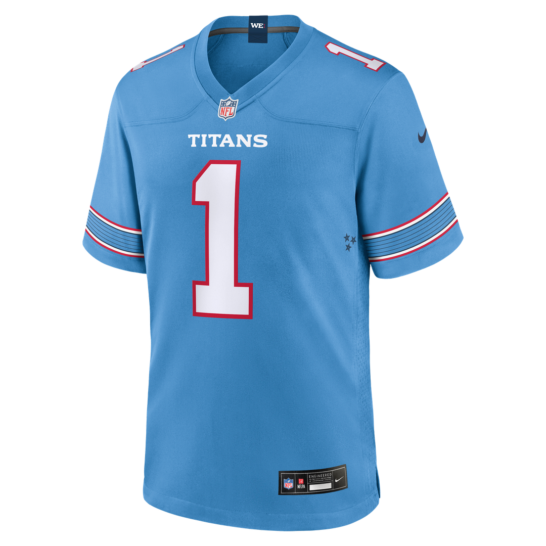 Carnell Tate Tennessee Titans 2026 NFL Draft First Round Pick No. 4 Team Game Jersey - Light Blue