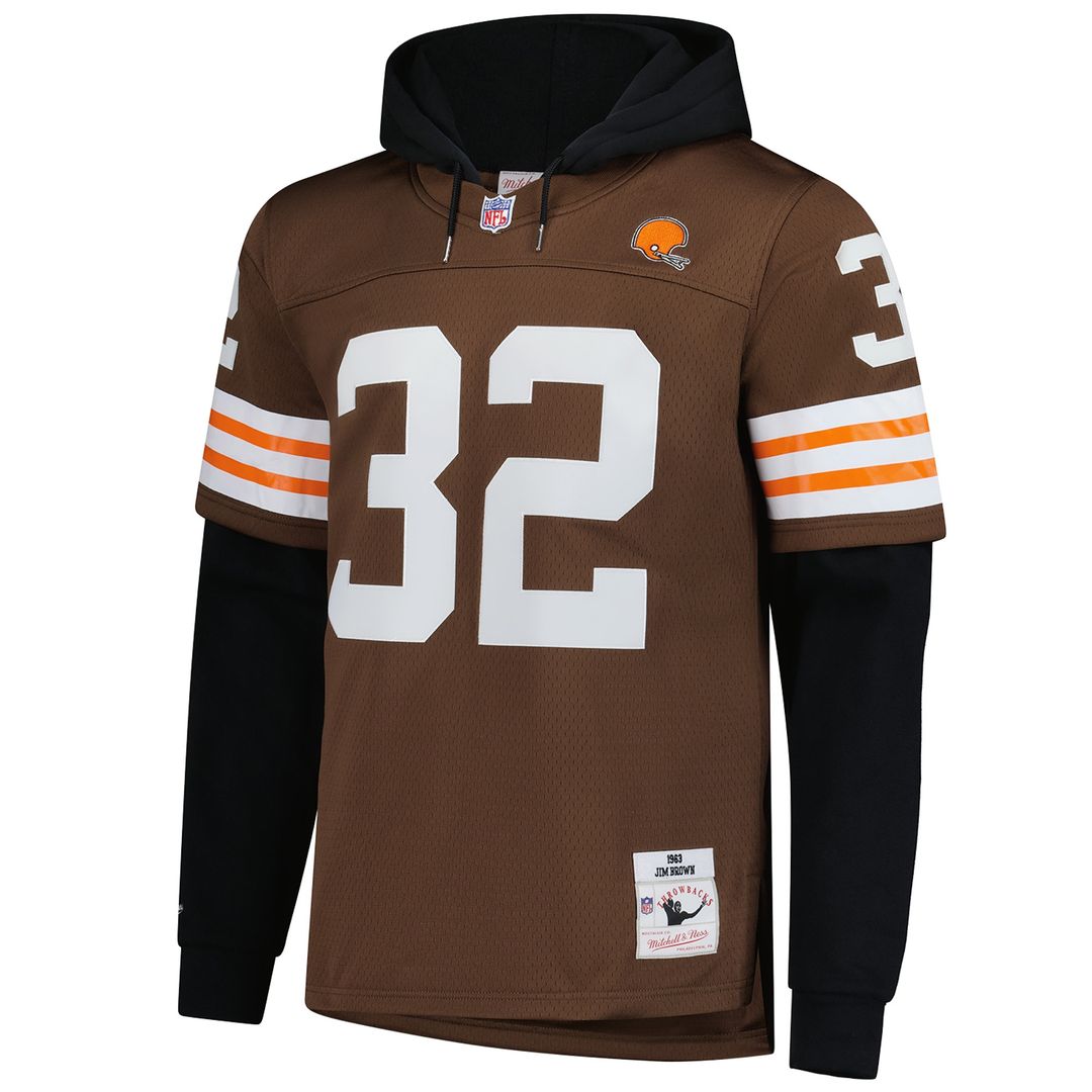 Jim Brown Cleveland Browns Player Name & Number Hoodie Legacy Jersey - Brown