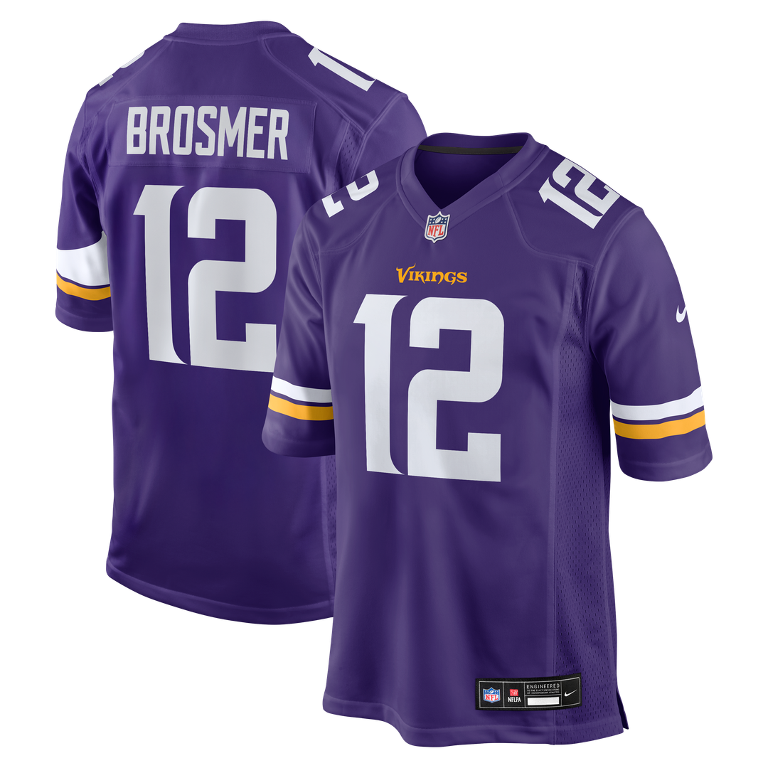 Max Brosmer Minnesota Vikings Team Game Jersey - Purple