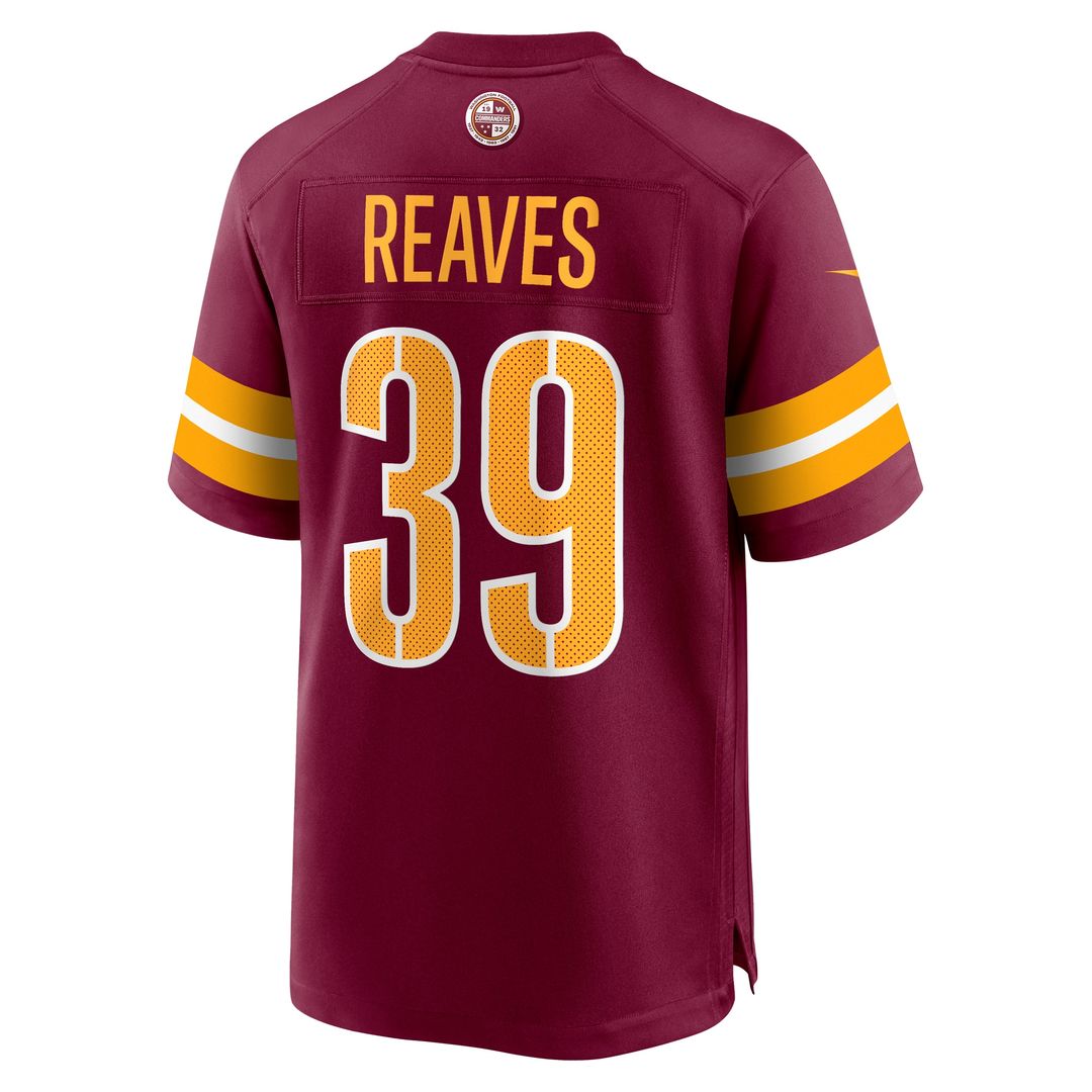Jeremy Reaves Washington Commanders Game Jersey - Burgundy