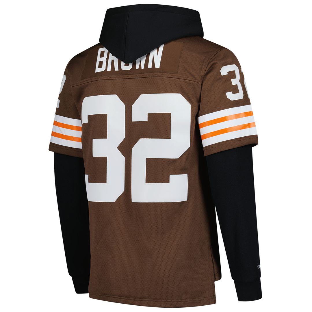 Jim Brown Cleveland Browns Player Name & Number Hoodie Legacy Jersey - Brown