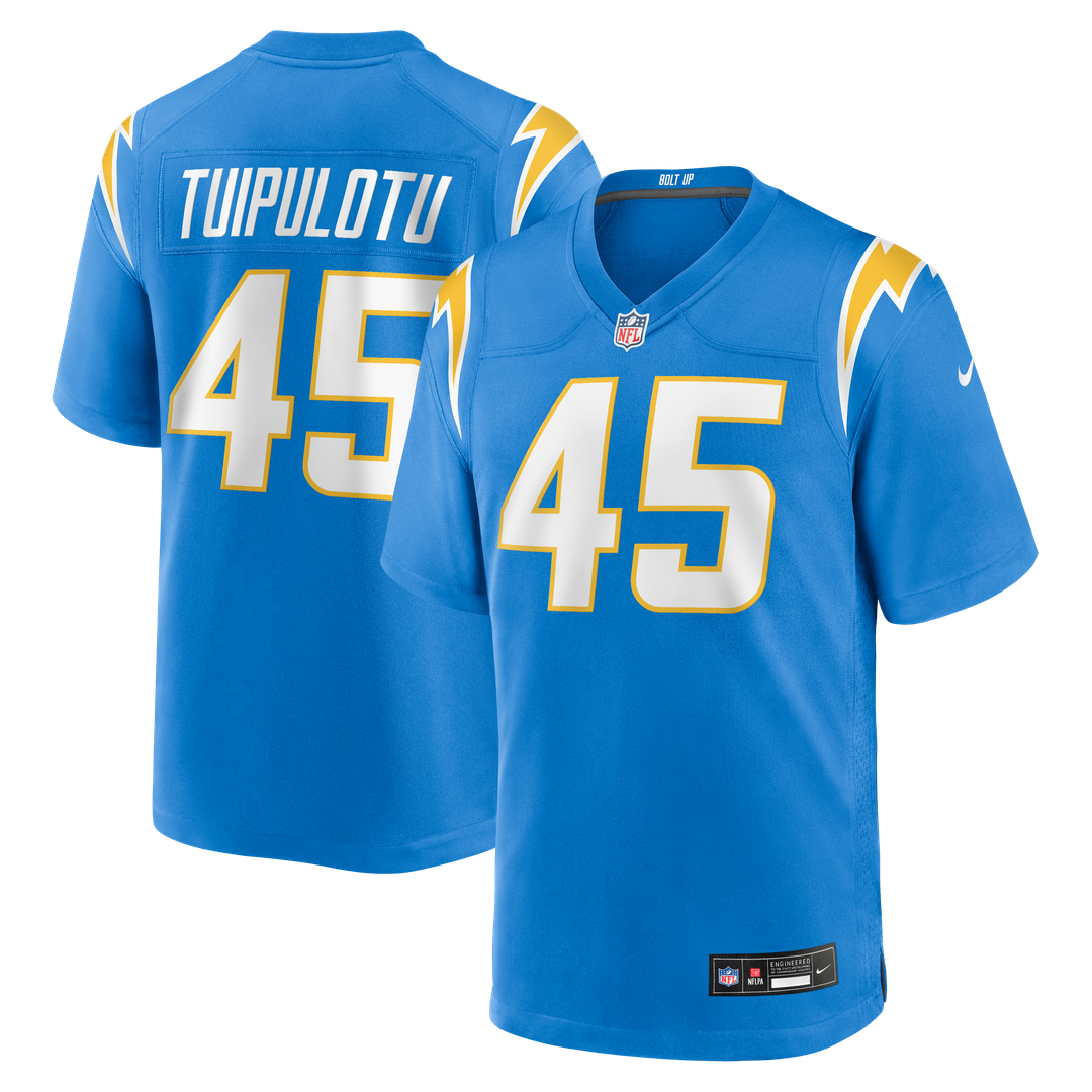 Tuli Tuipulotu Los Angeles Chargers Team Game Jersey - Powder Blue