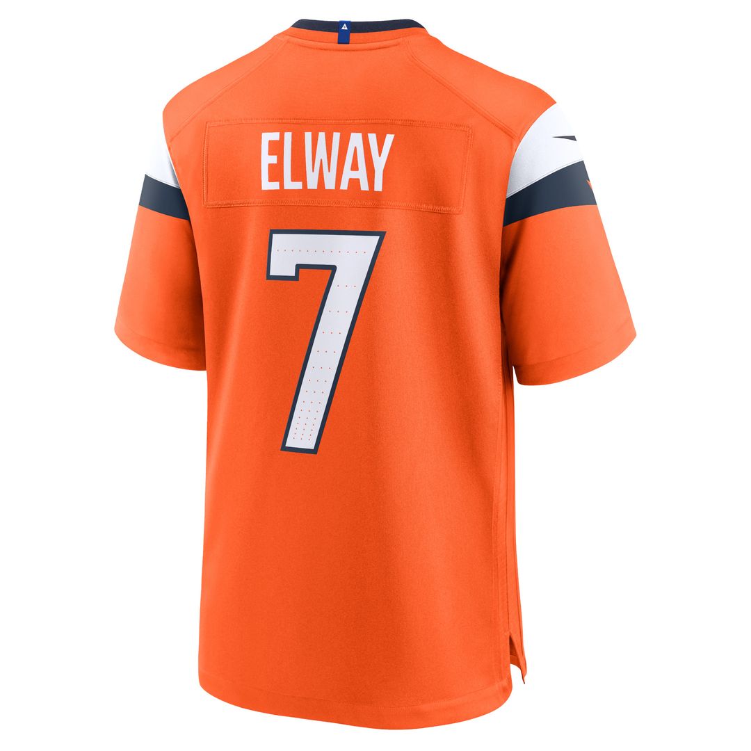 John Elway Denver Broncos Team Retired Player Game Jersey - Orange