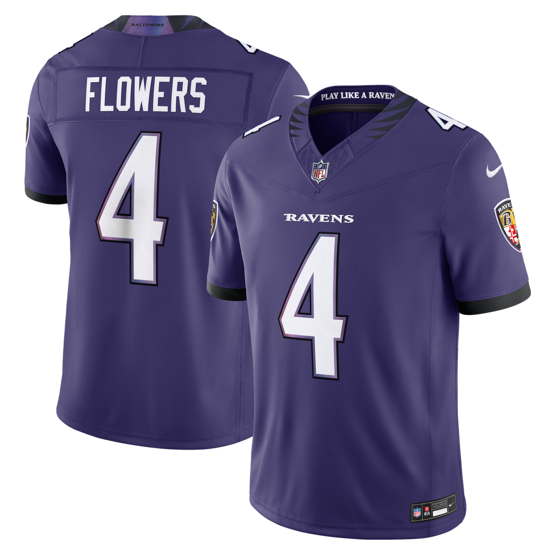 Zay Flowers Baltimore Ravens Vapor F.U.S.E. Stitched Limited Jersey - Purple