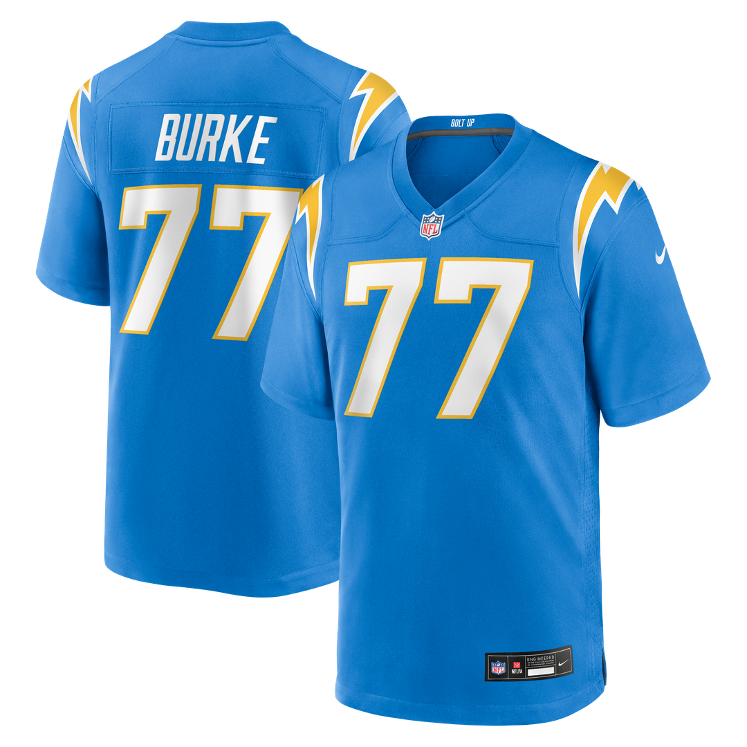 Travis Burke Los Angeles Chargers Team Game Jersey - Powder Blue