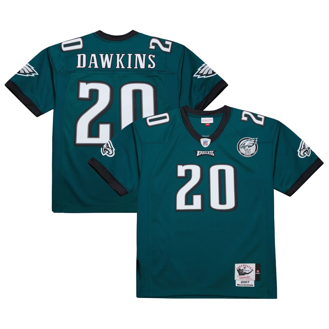 Brian Dawkins Philadelphia Eagles 2007 Authentic Throwback Retired Player Jersey - Green